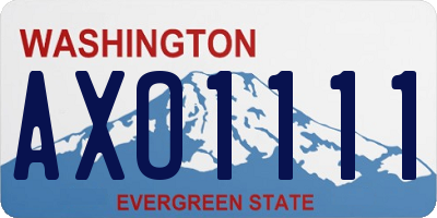 WA license plate AXO1111