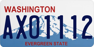 WA license plate AXO1112