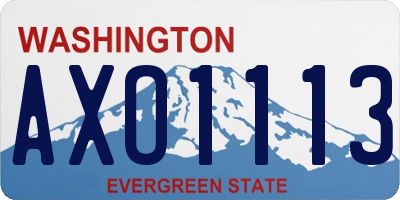 WA license plate AXO1113