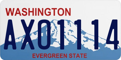 WA license plate AXO1114
