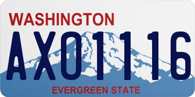WA license plate AXO1116