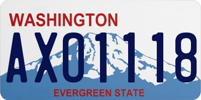 WA license plate AXO1118