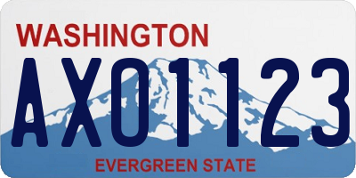 WA license plate AXO1123