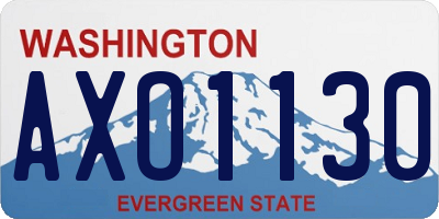 WA license plate AXO1130