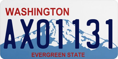 WA license plate AXO1131