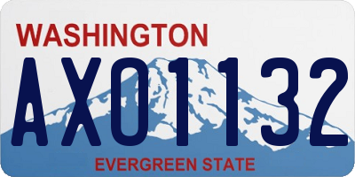 WA license plate AXO1132
