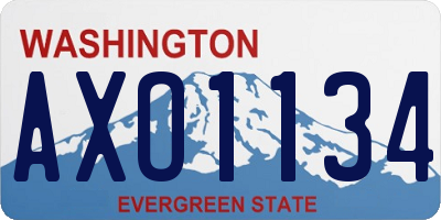 WA license plate AXO1134