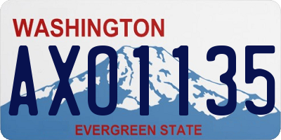 WA license plate AXO1135