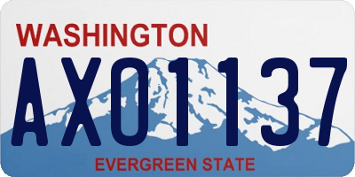 WA license plate AXO1137