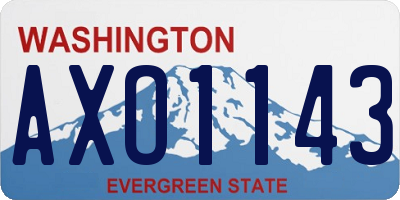 WA license plate AXO1143