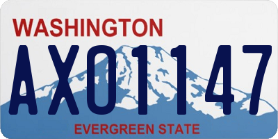 WA license plate AXO1147