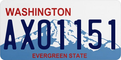 WA license plate AXO1151