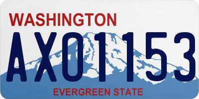 WA license plate AXO1153