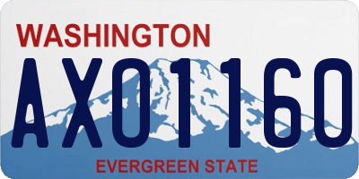 WA license plate AXO1160