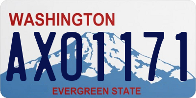 WA license plate AXO1171