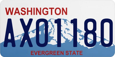 WA license plate AXO1180