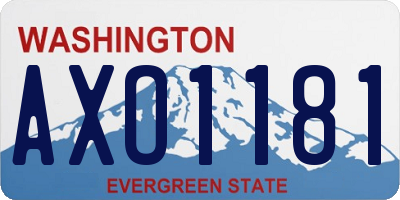WA license plate AXO1181