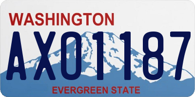 WA license plate AXO1187