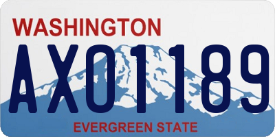 WA license plate AXO1189
