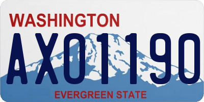 WA license plate AXO1190