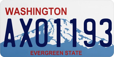 WA license plate AXO1193