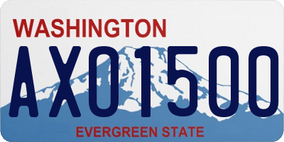 WA license plate AXO1500