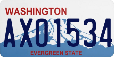 WA license plate AXO1534