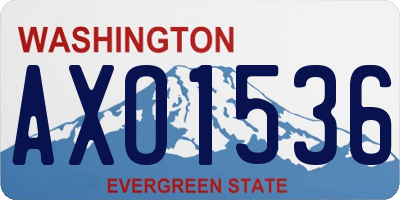 WA license plate AXO1536