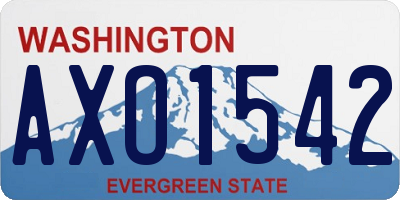 WA license plate AXO1542