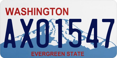 WA license plate AXO1547