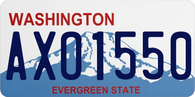 WA license plate AXO1550