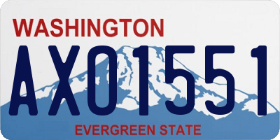 WA license plate AXO1551