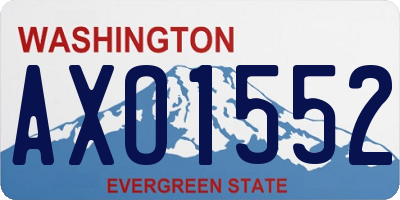 WA license plate AXO1552