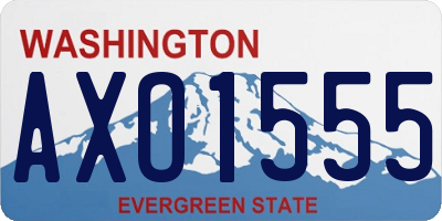 WA license plate AXO1555