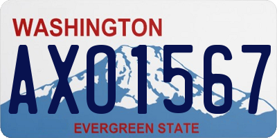 WA license plate AXO1567