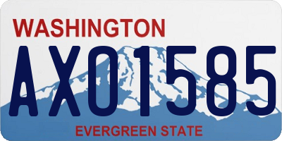 WA license plate AXO1585