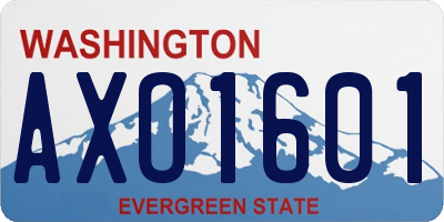 WA license plate AXO1601