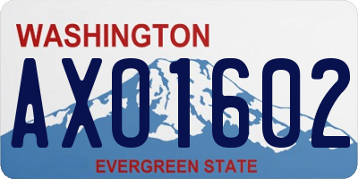 WA license plate AXO1602