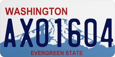 WA license plate AXO1604