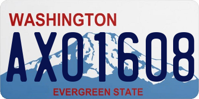 WA license plate AXO1608