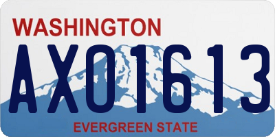 WA license plate AXO1613