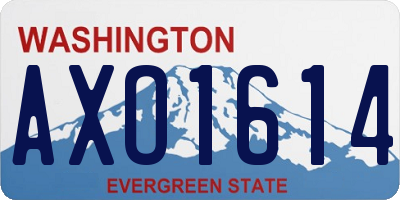 WA license plate AXO1614