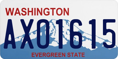 WA license plate AXO1615