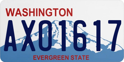 WA license plate AXO1617