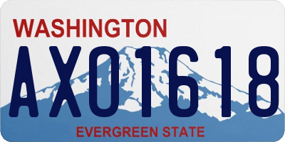 WA license plate AXO1618