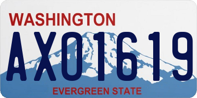 WA license plate AXO1619