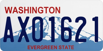 WA license plate AXO1621
