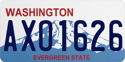 WA license plate AXO1626