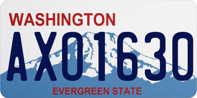 WA license plate AXO1630