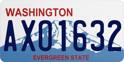 WA license plate AXO1632
